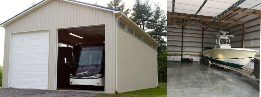 Secure and spacious RV and boat storage inside a custom pole building by Titan Buildings in Delaware